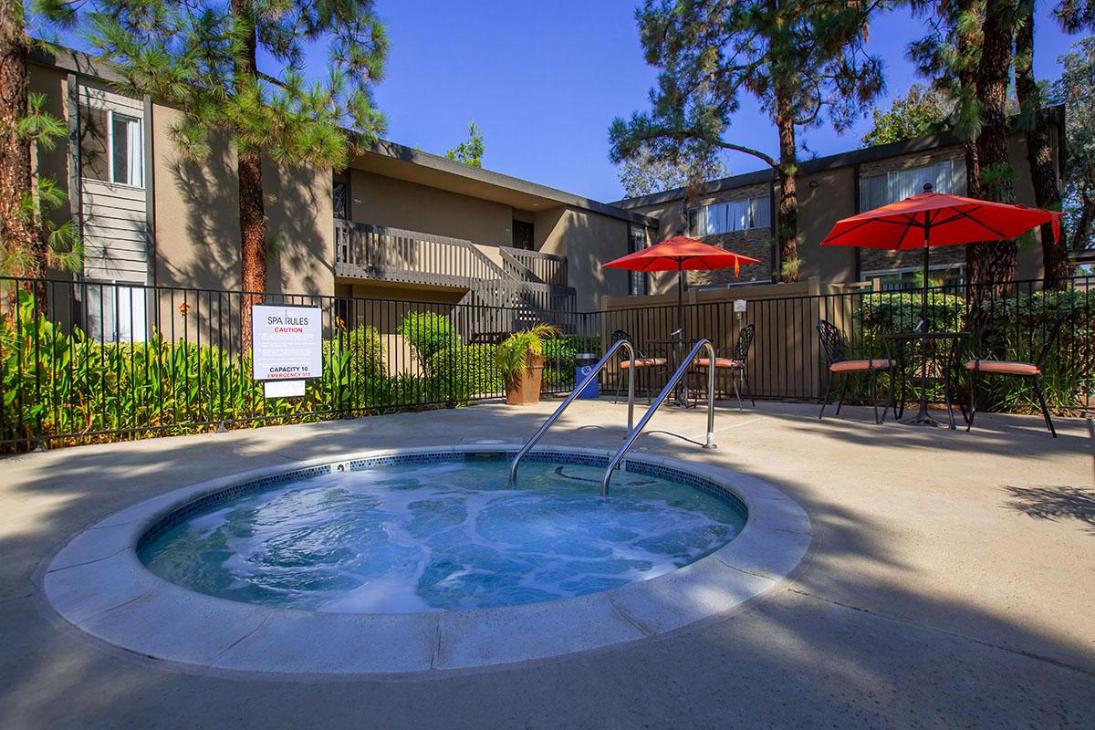 a pool next to a building