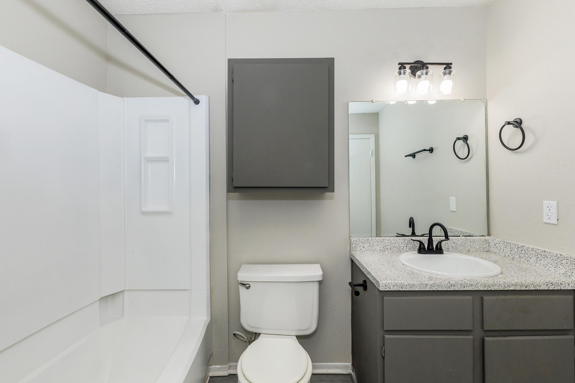 a restroom with a sink and a mirror