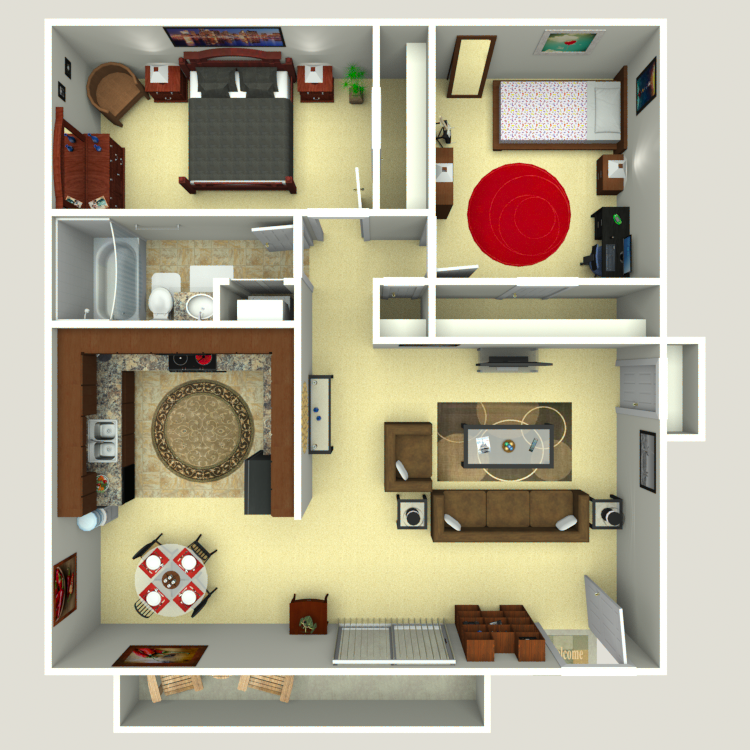 Floor plan image of 2 Bed 1 Bath