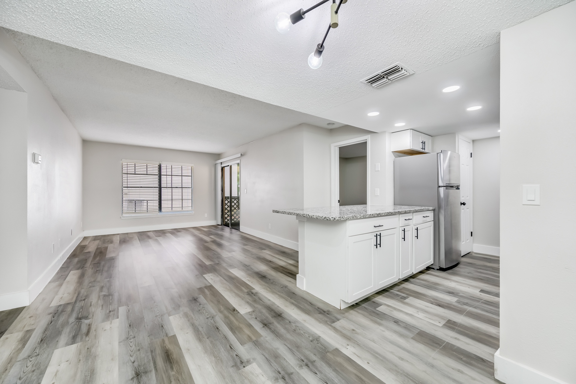 a room with a wood floor