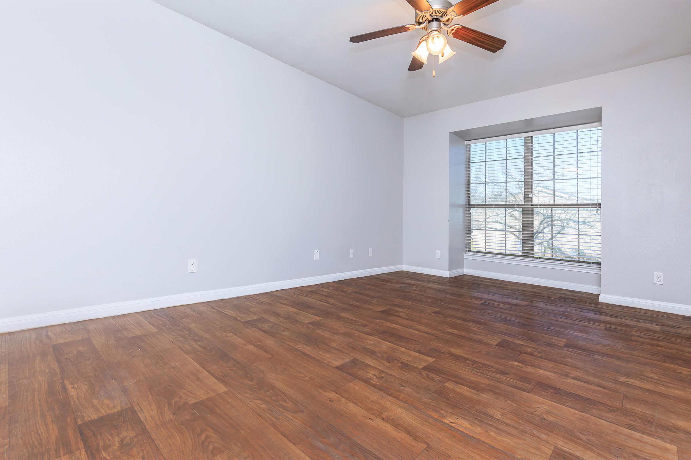 a room with a wood floor