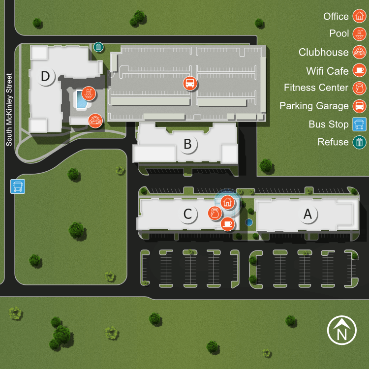 We make every effort to make our website accessible to anybody, especially those with disabilities. If you have question in terms of the relative location of an amenity or apartment home, please give us a call.