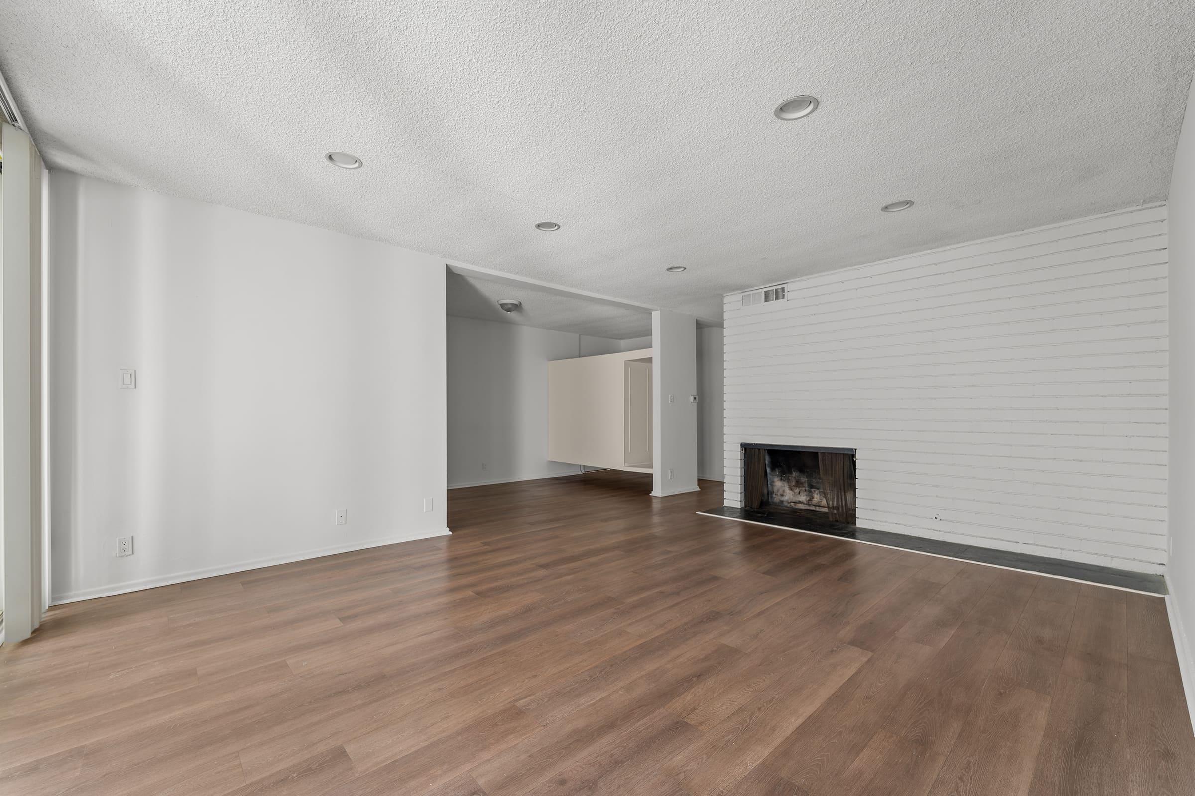 a room with a wood floor