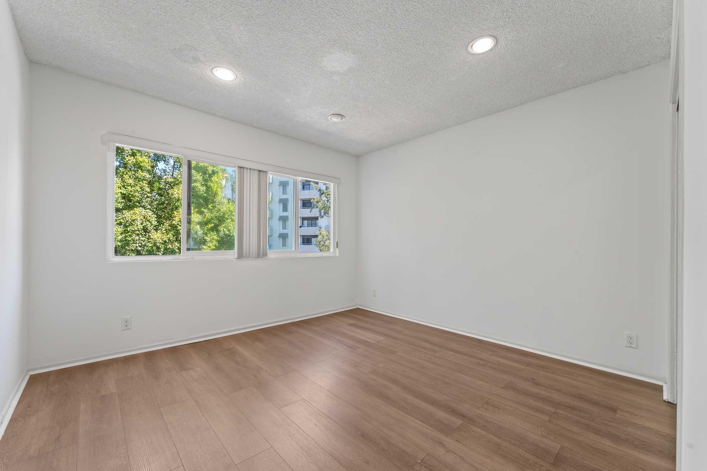 a room with a wood floor