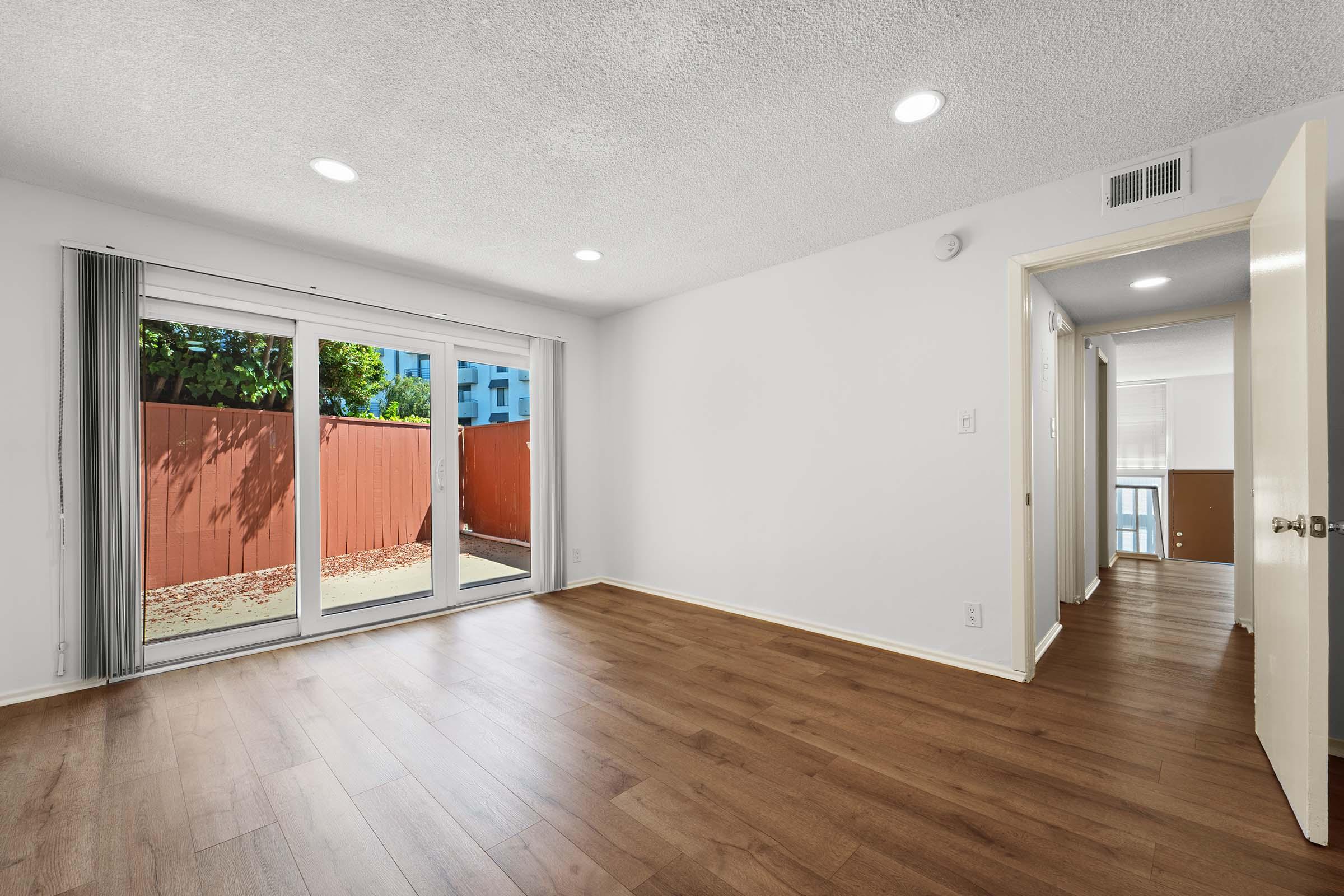 a room with a wood floor