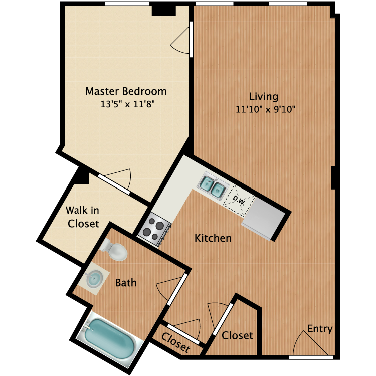 Floor plan image of 1 Bedroom A4