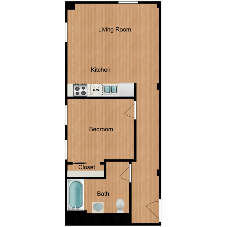 Floor plan image of 1 Bedroom A1
