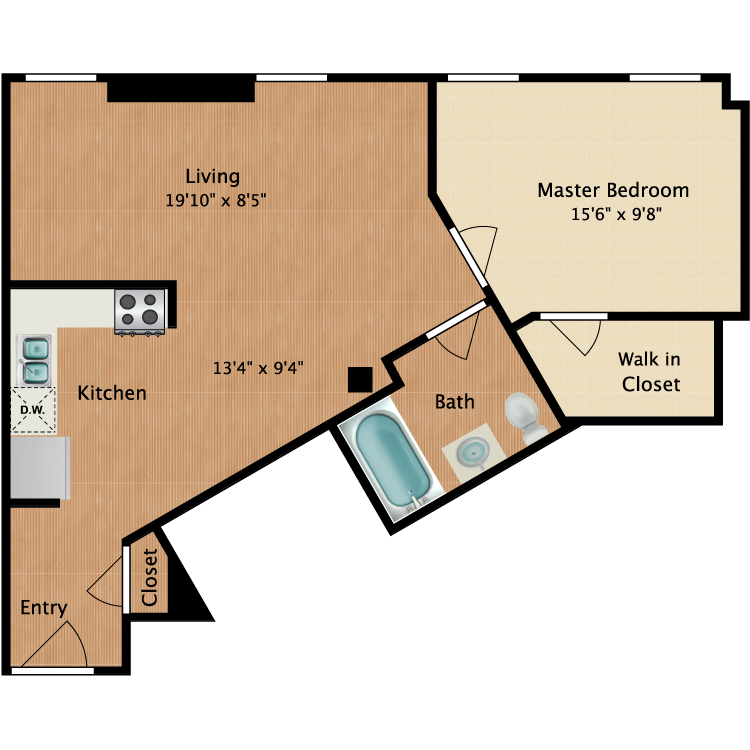 Floor plan image of 1 Bedroom A3