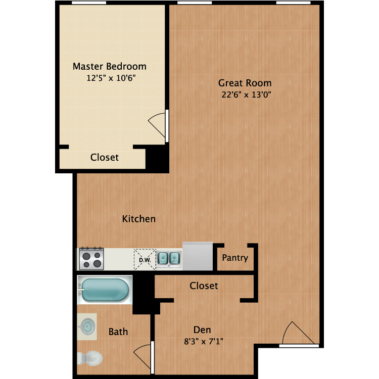 Floor plan image of 1 Bedroom A2