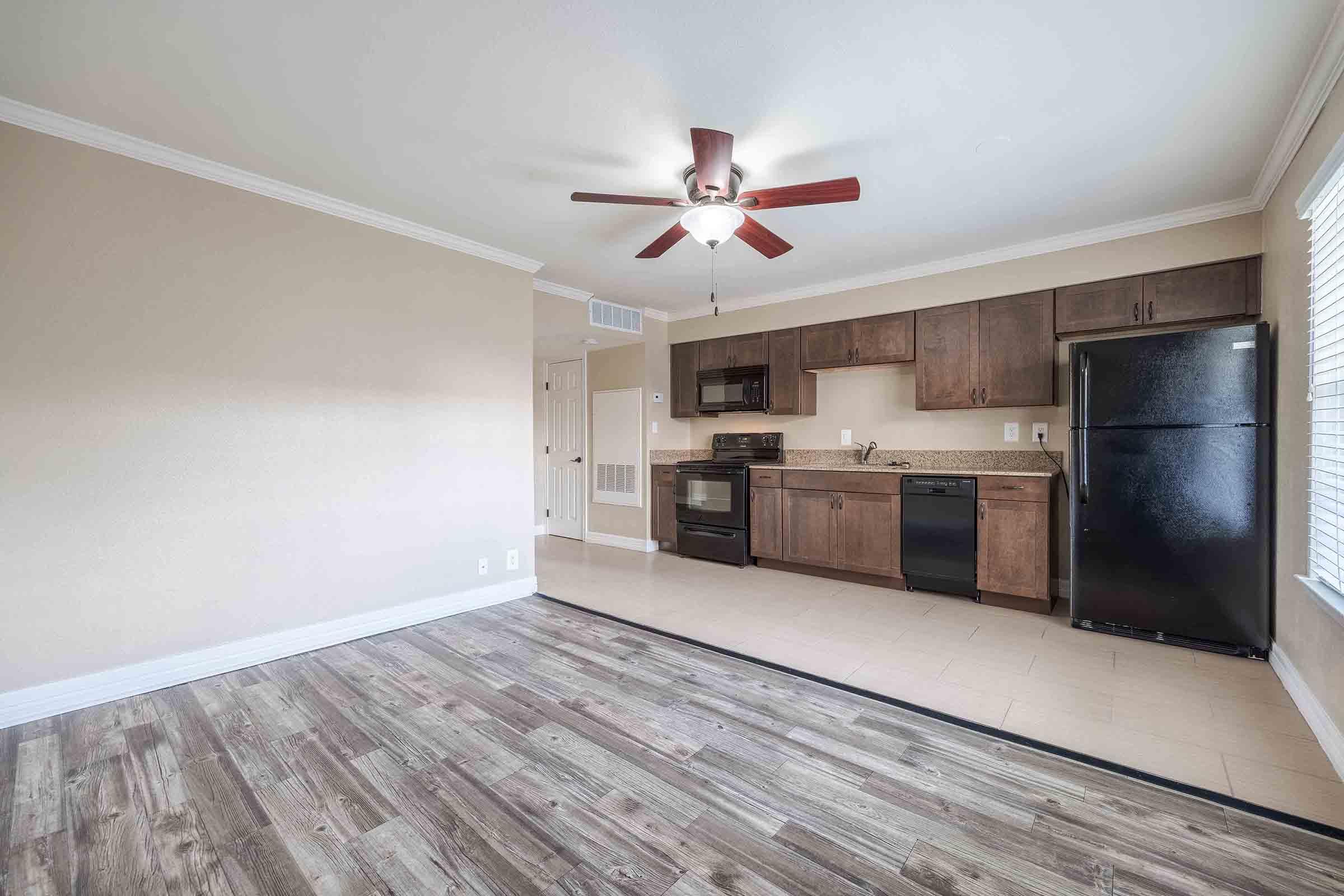 a room with a wooden floor