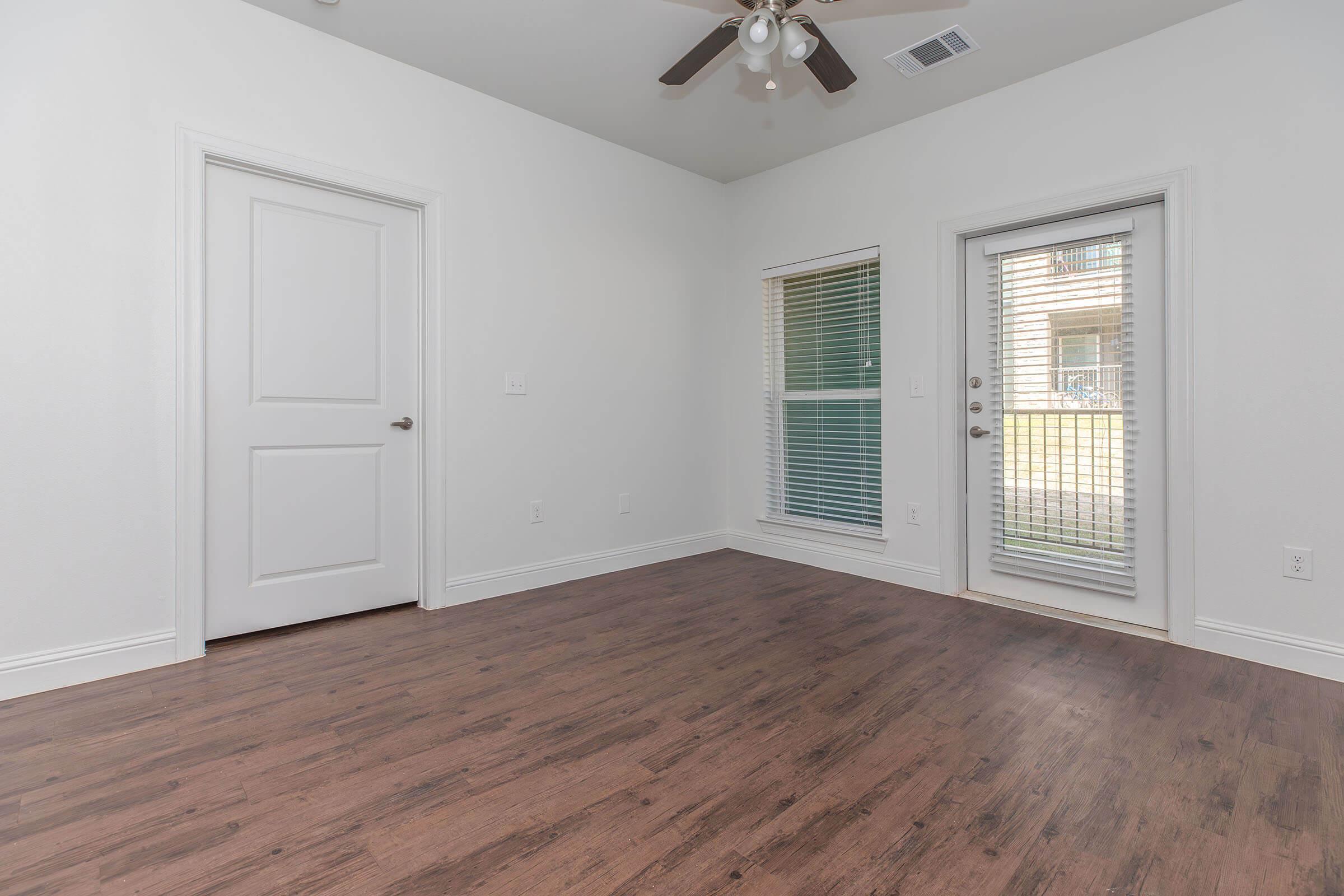 a room with a large window