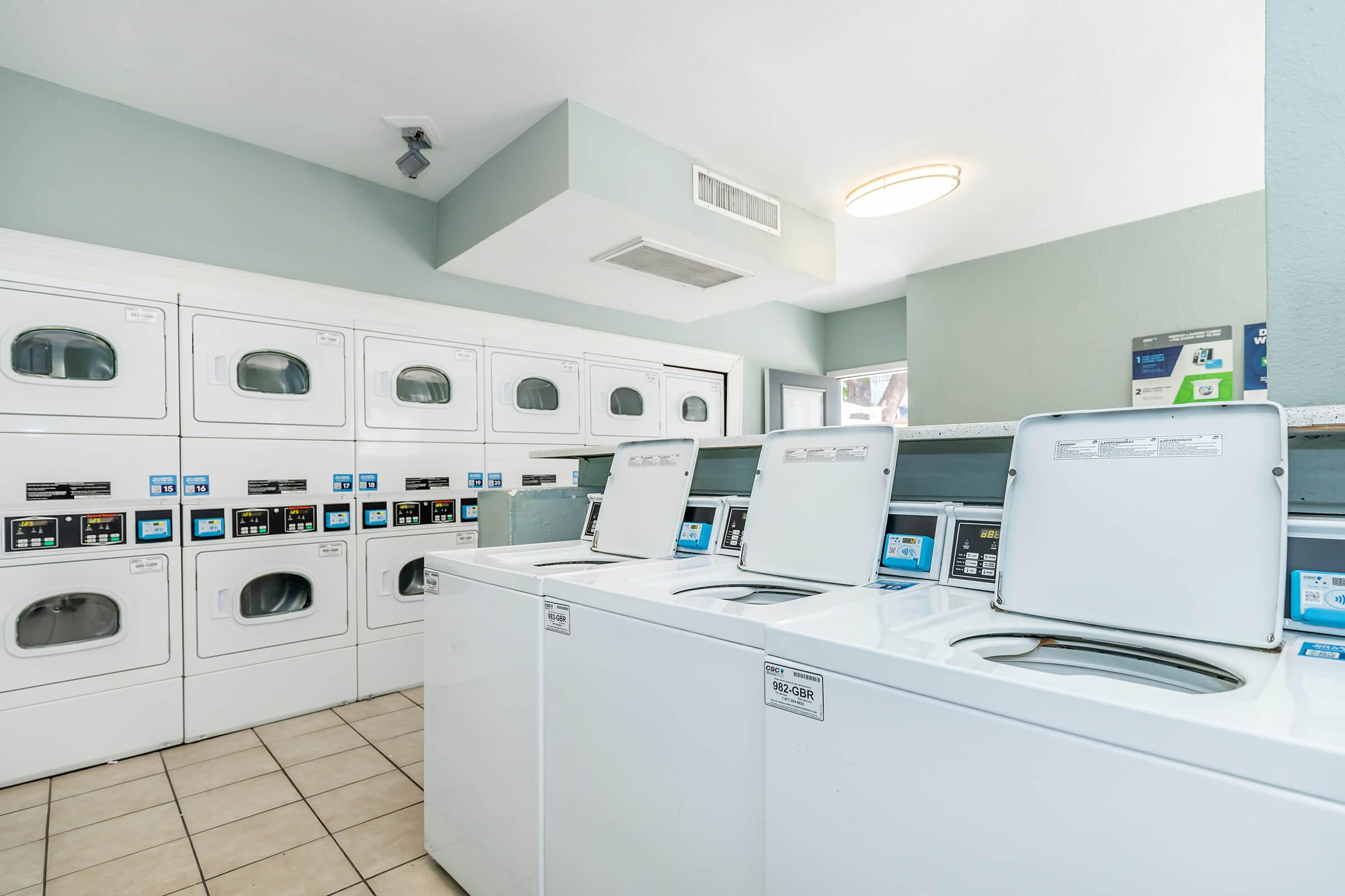 The laundry facility at Rise at the Preserve. 