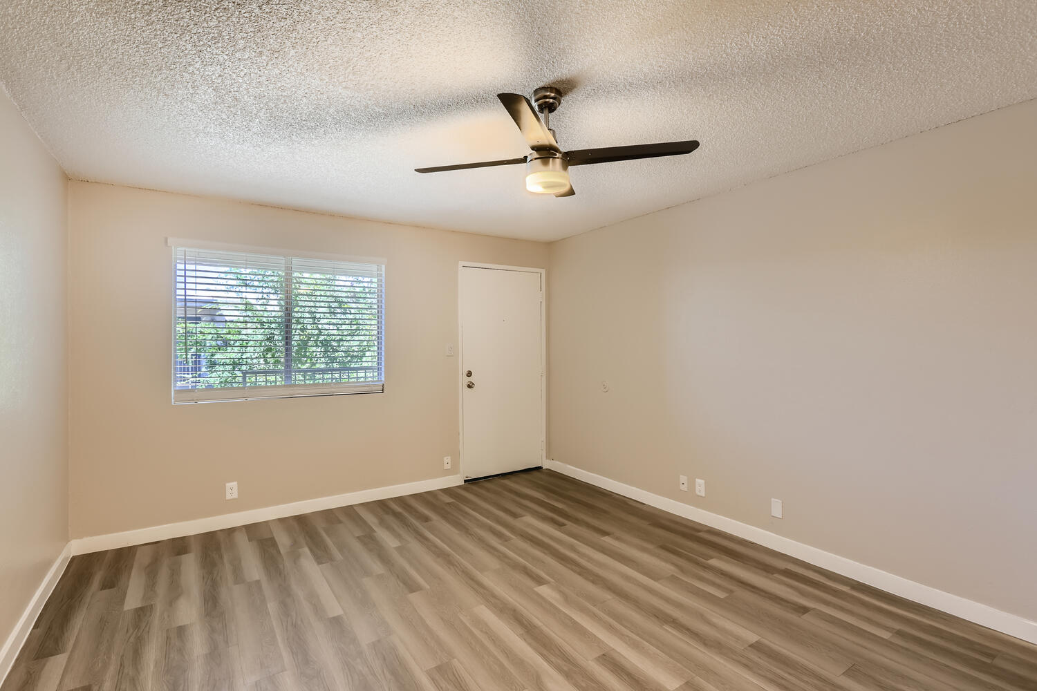 a room with a wood floor