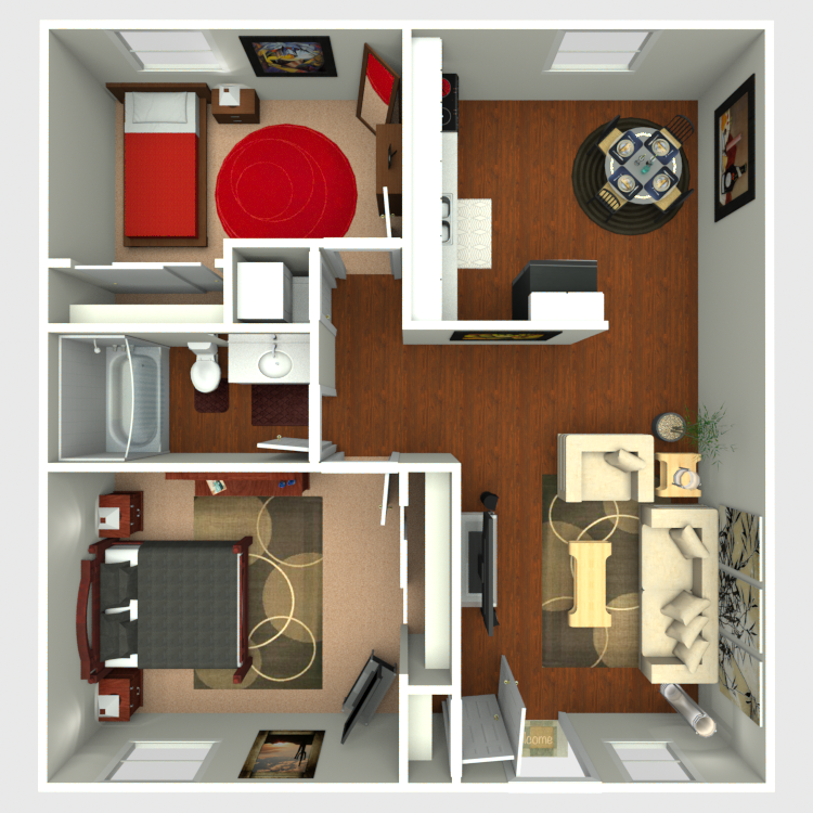 Floor plan image of 2 Bed 1 Bath