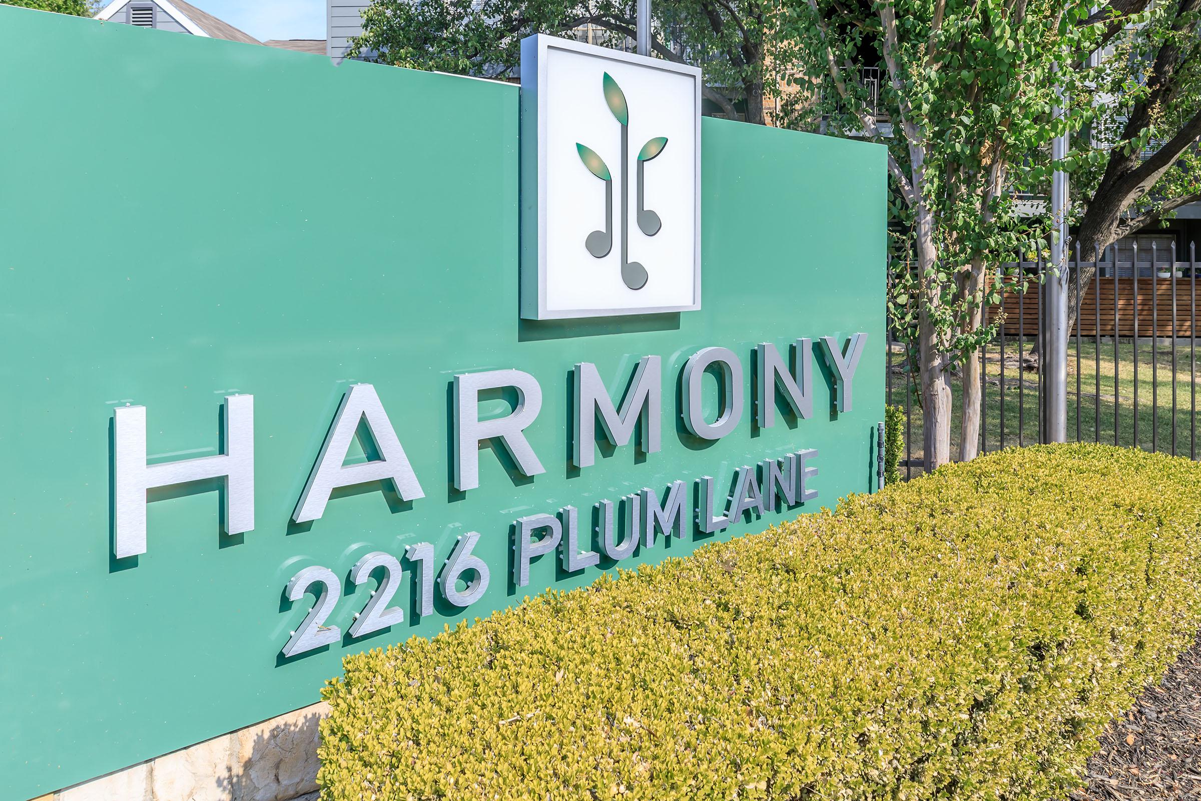 Harmony monument sign