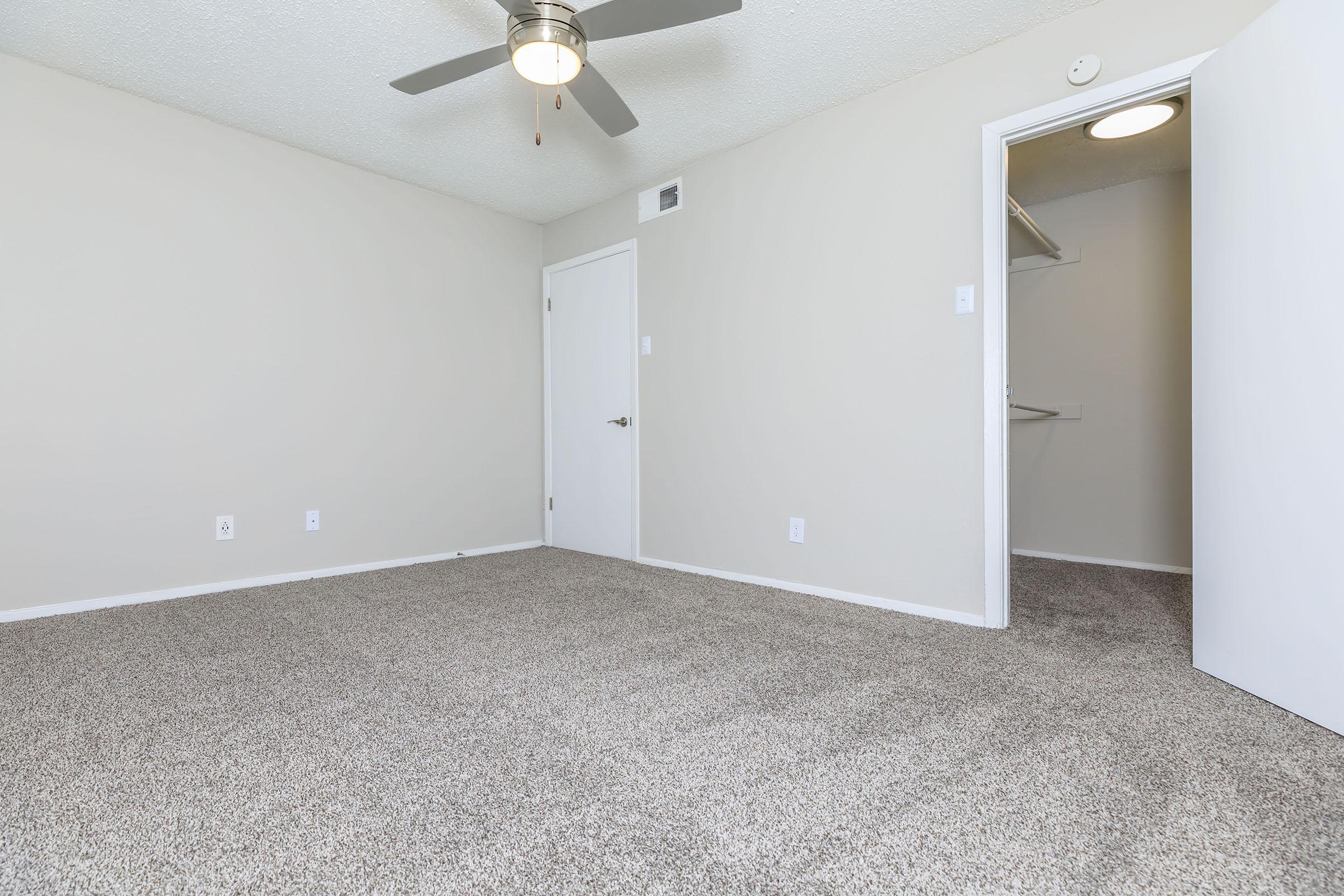 bedroom with open walk-in closet