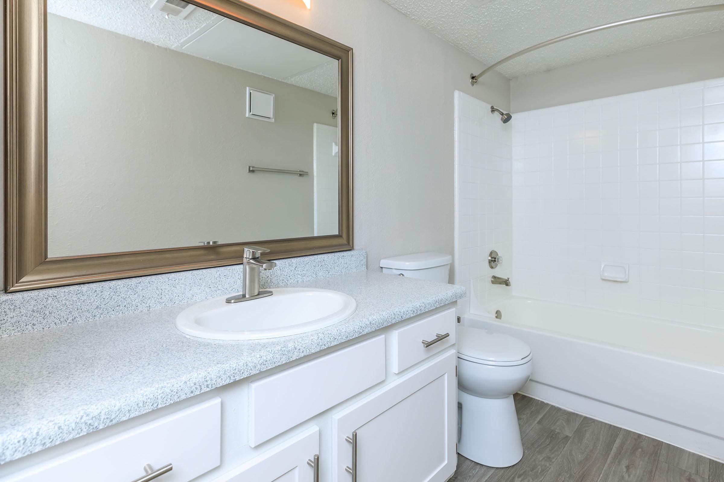 bathroom with wooden floors