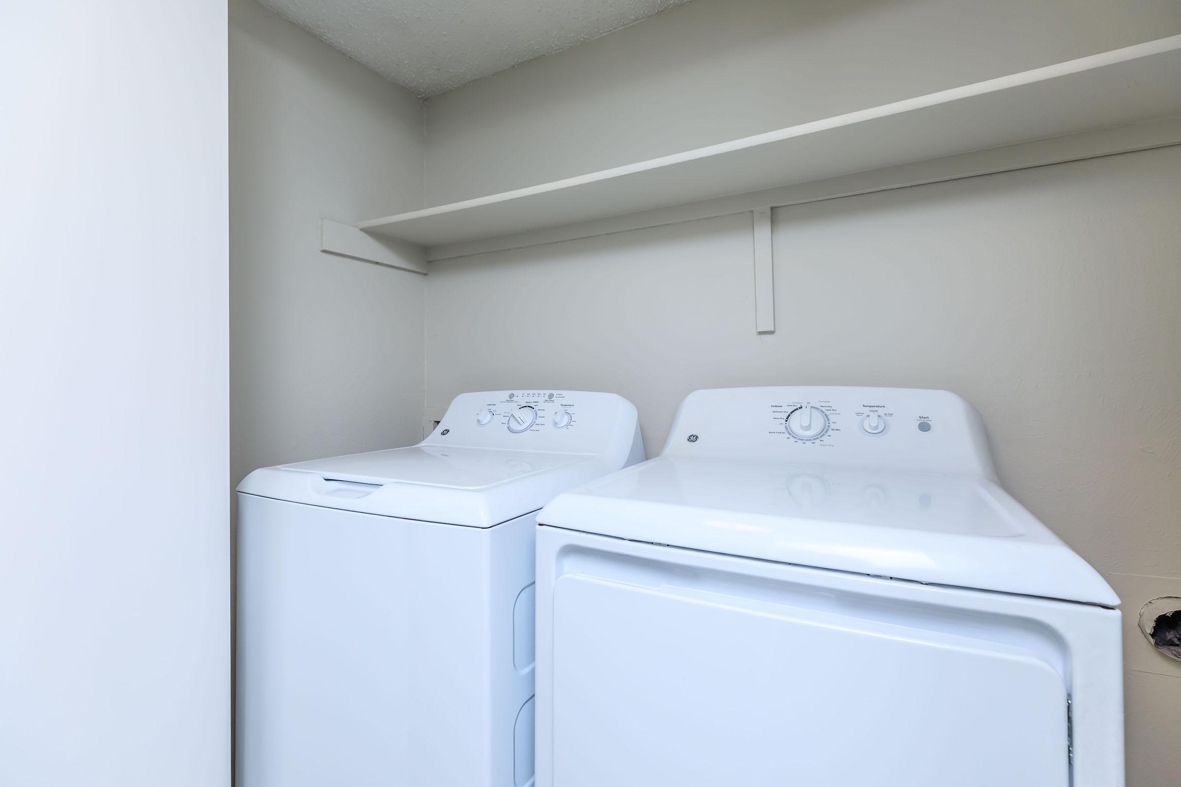 washer and dryer in the laundry closet