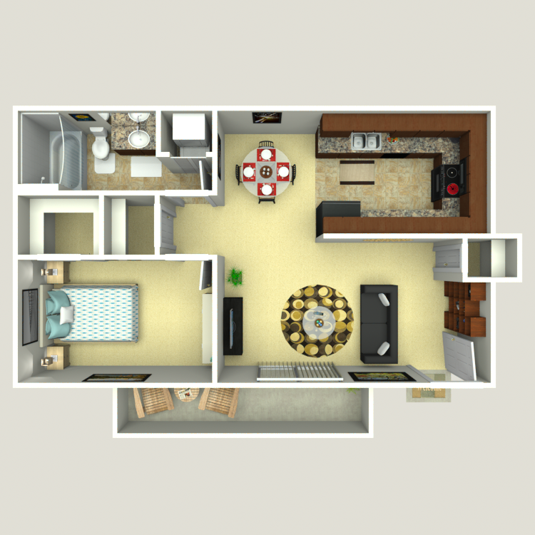 Floor plan image of 1 Bed 1 Bath B