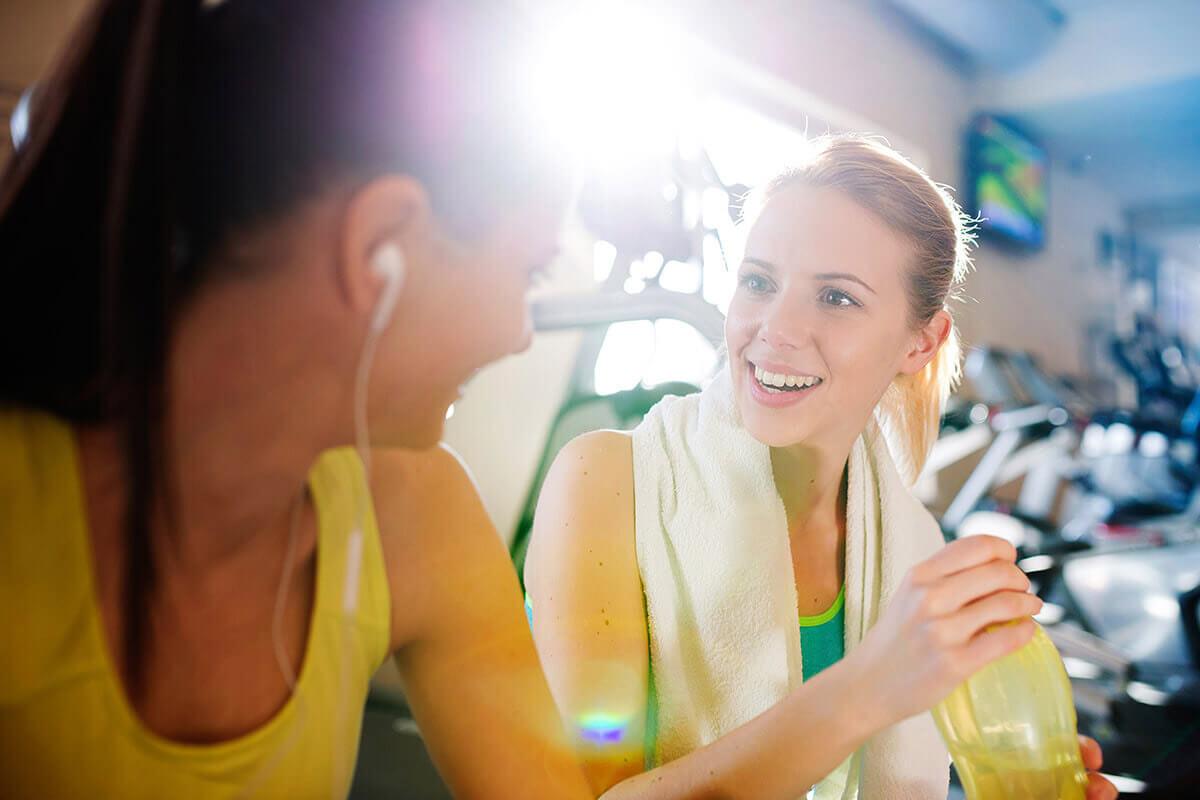 two women in the gym