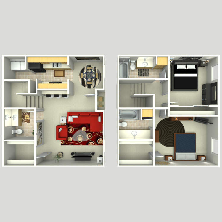Floor plan image of 2 Bed 2.5 Bath F