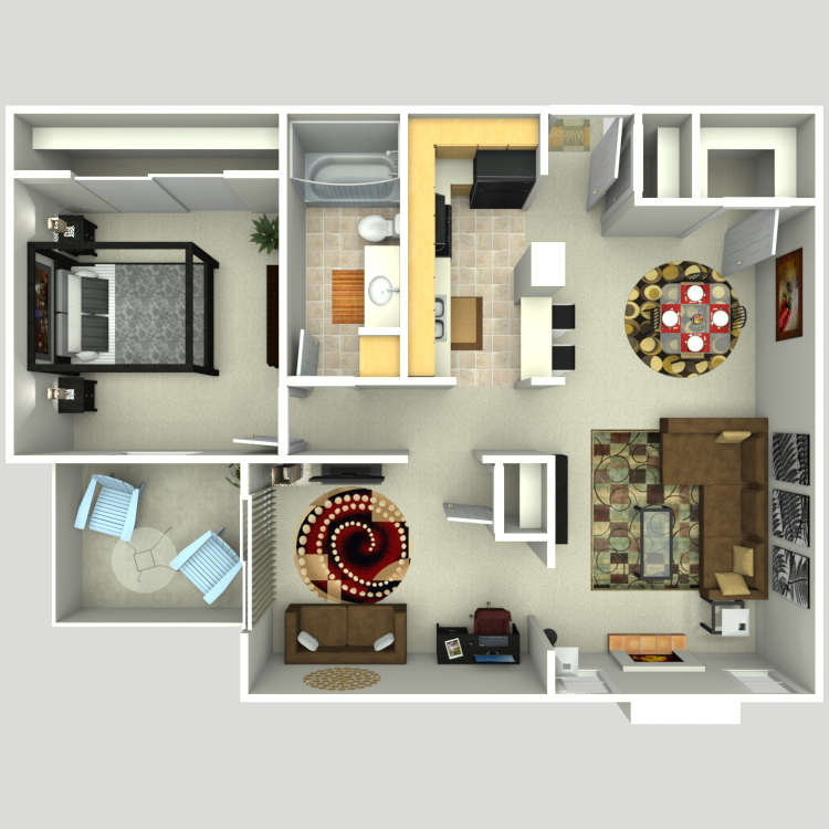 Floor plan image of 1 Bed 1 Bath F