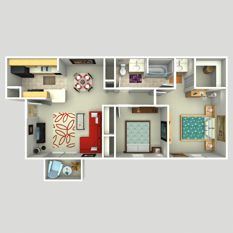 Floor plan image of 2 Bed 1 Bath A