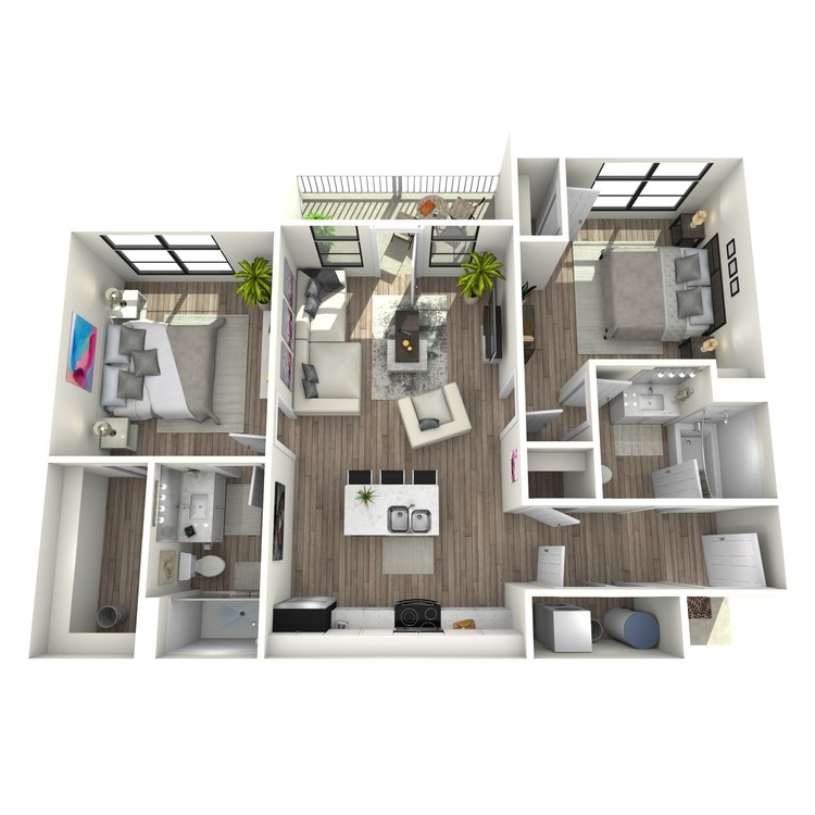 Floor plan image of 2 Bed 2 Bath