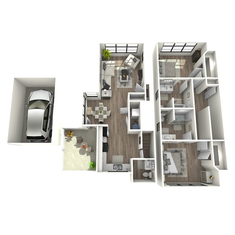 Floor plan image of 2 Bed 2.5 Bath