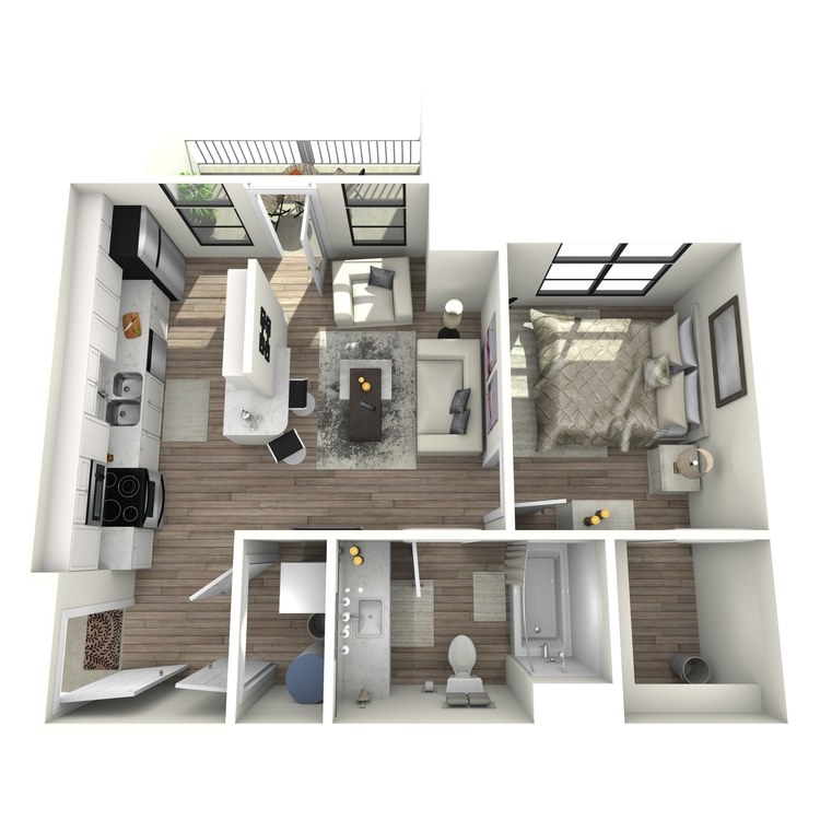 Floor plan image of 1 Bed 1 Bath