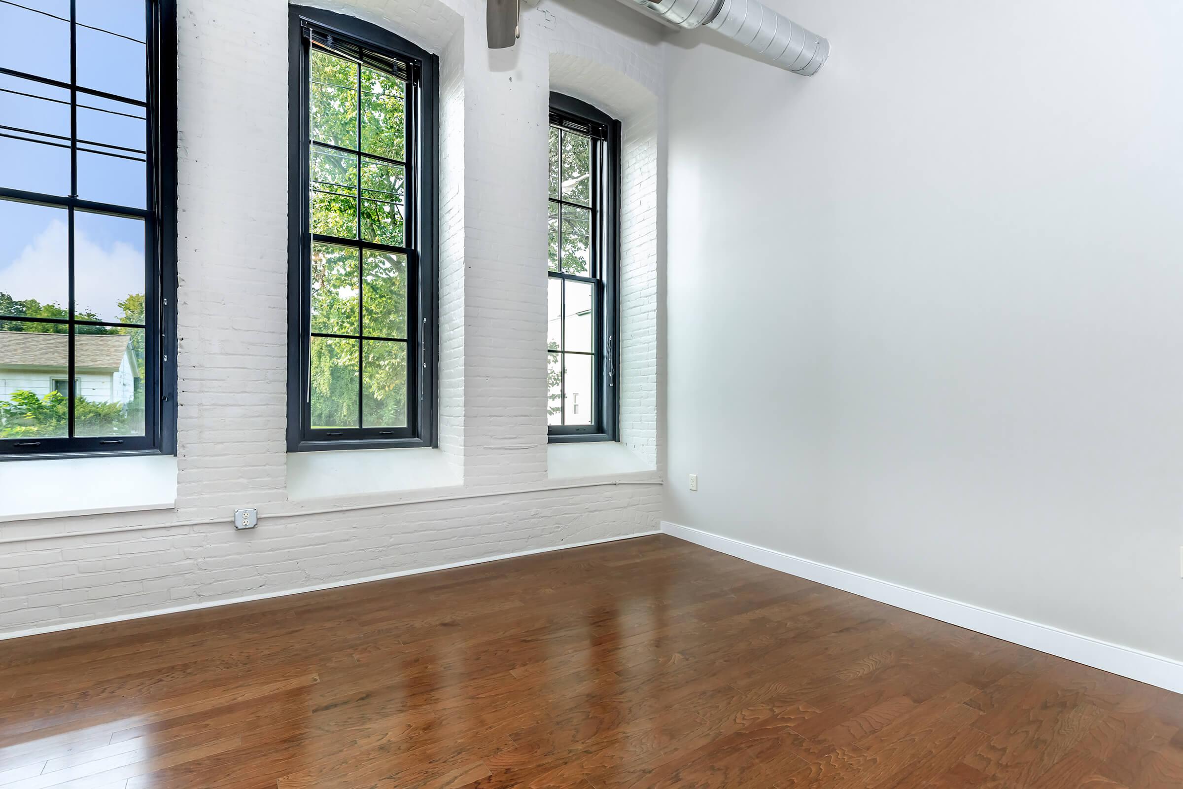 a room with a large window