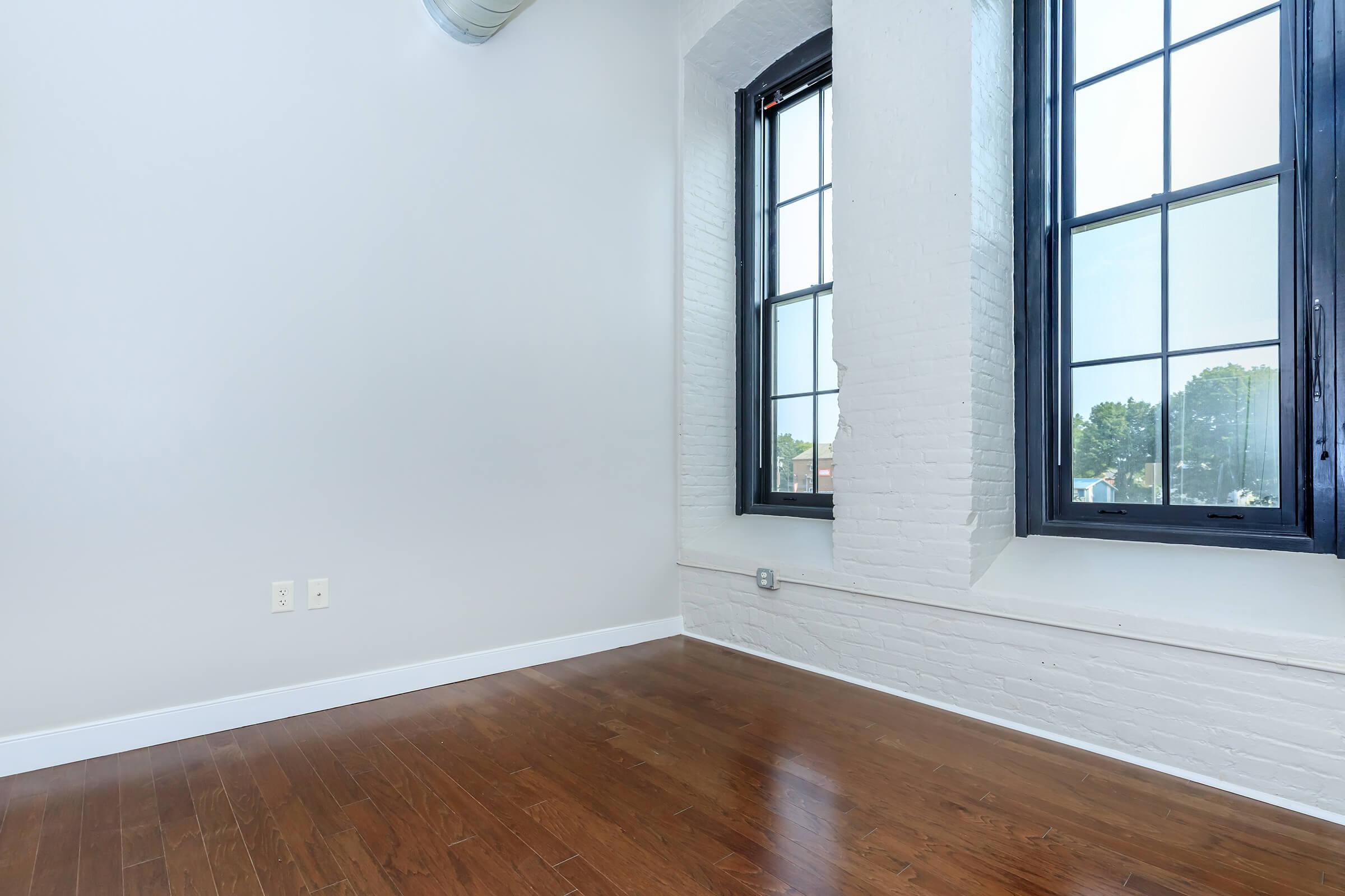 a room with a large window