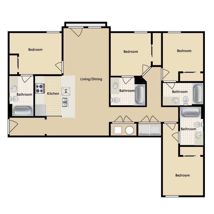 Floor plan image of 4 Bed 4 Bath Large