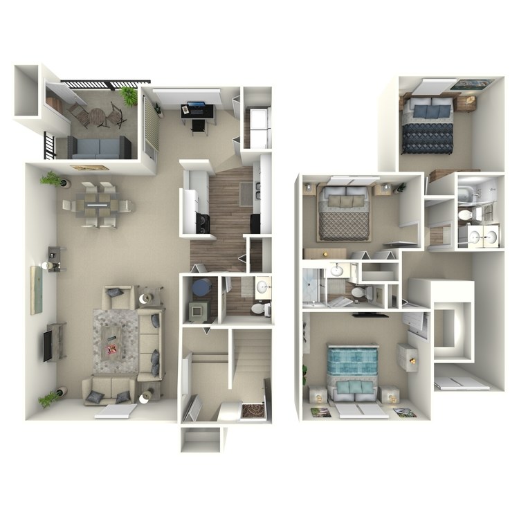 Floor plan image of 3 Bed 2.5 Bath