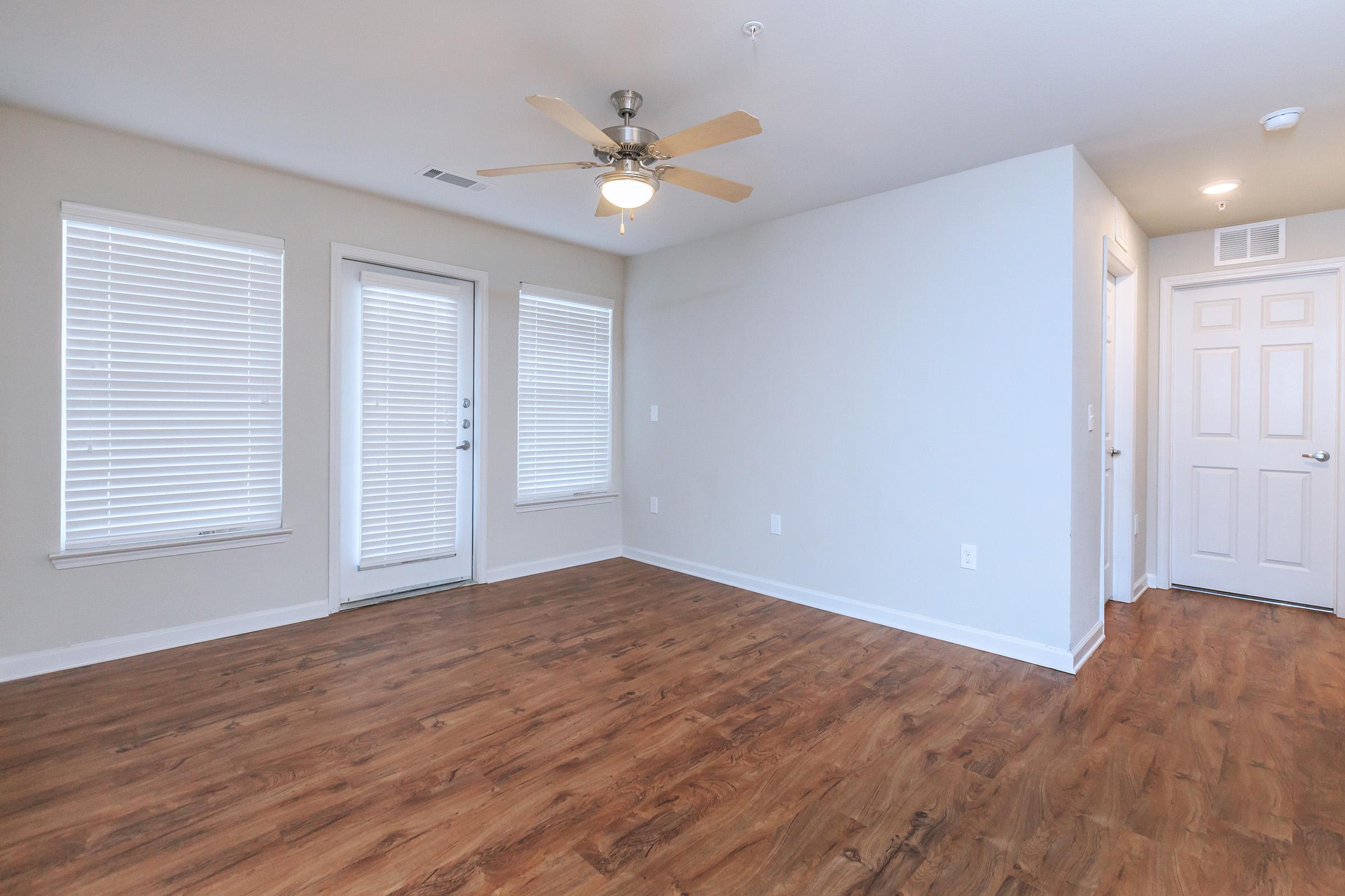 a room with a wood floor