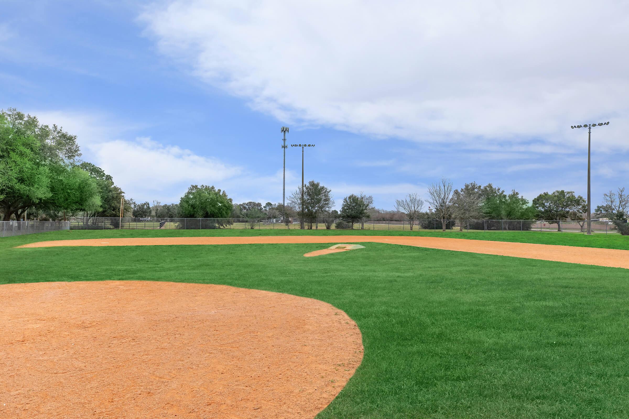 a close up of a baseball field