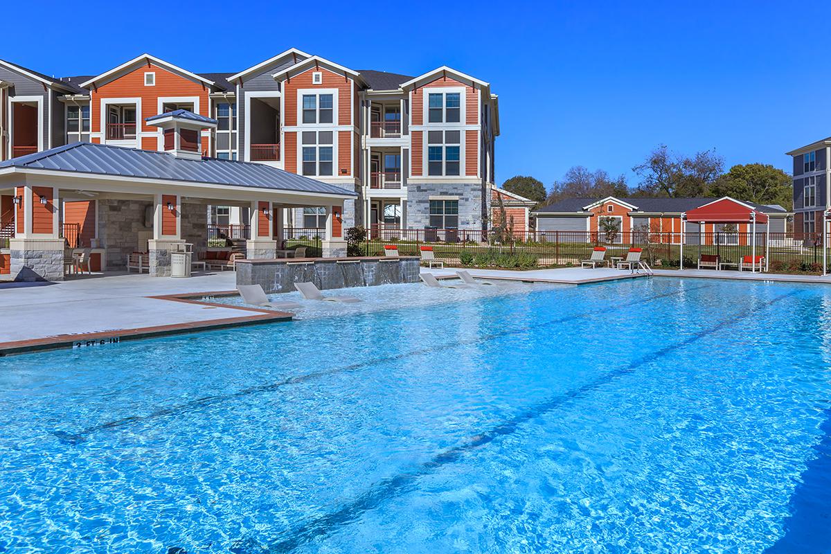 a small house in a pool of water