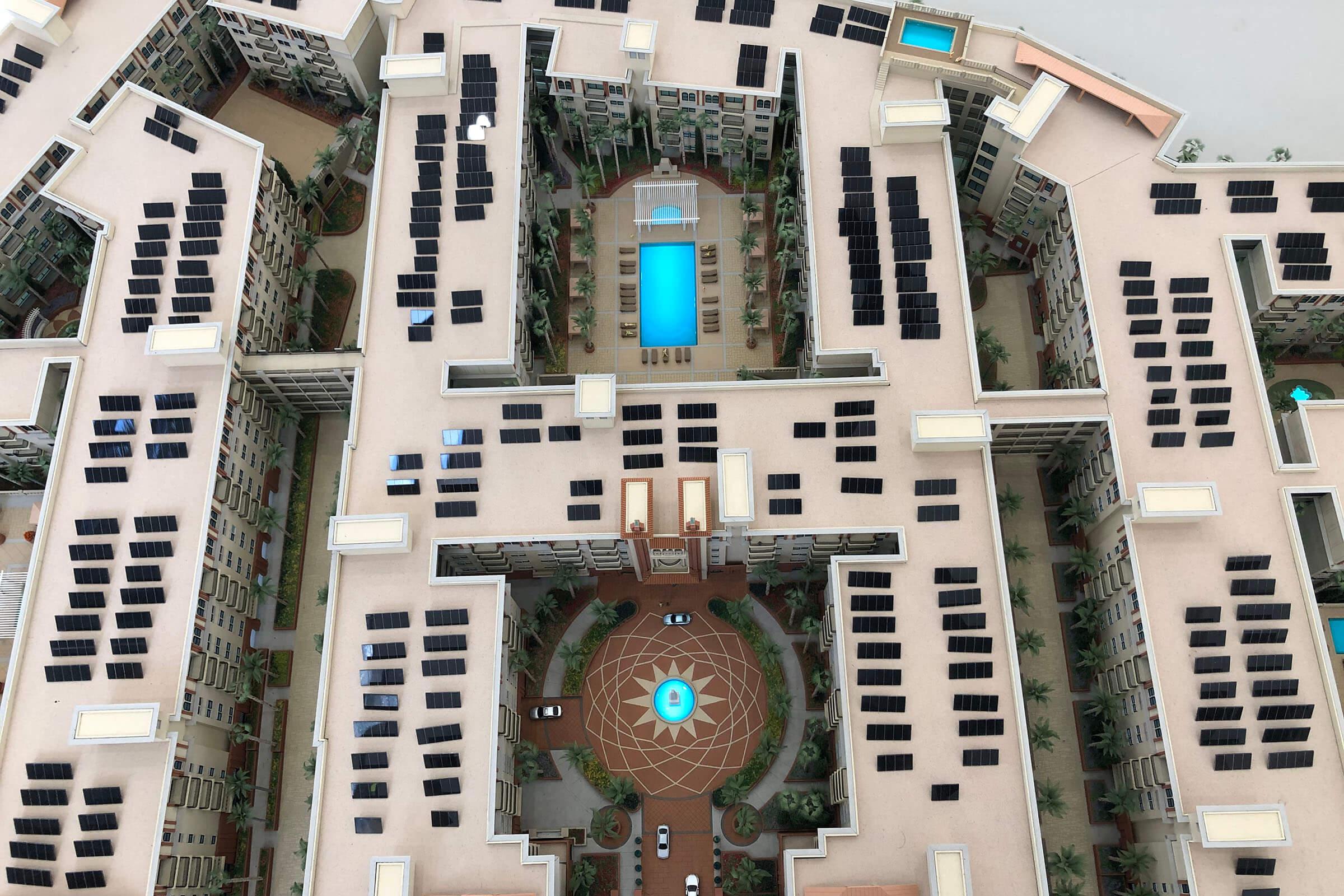 Aerial of Scale Model depicting rotunda and pool