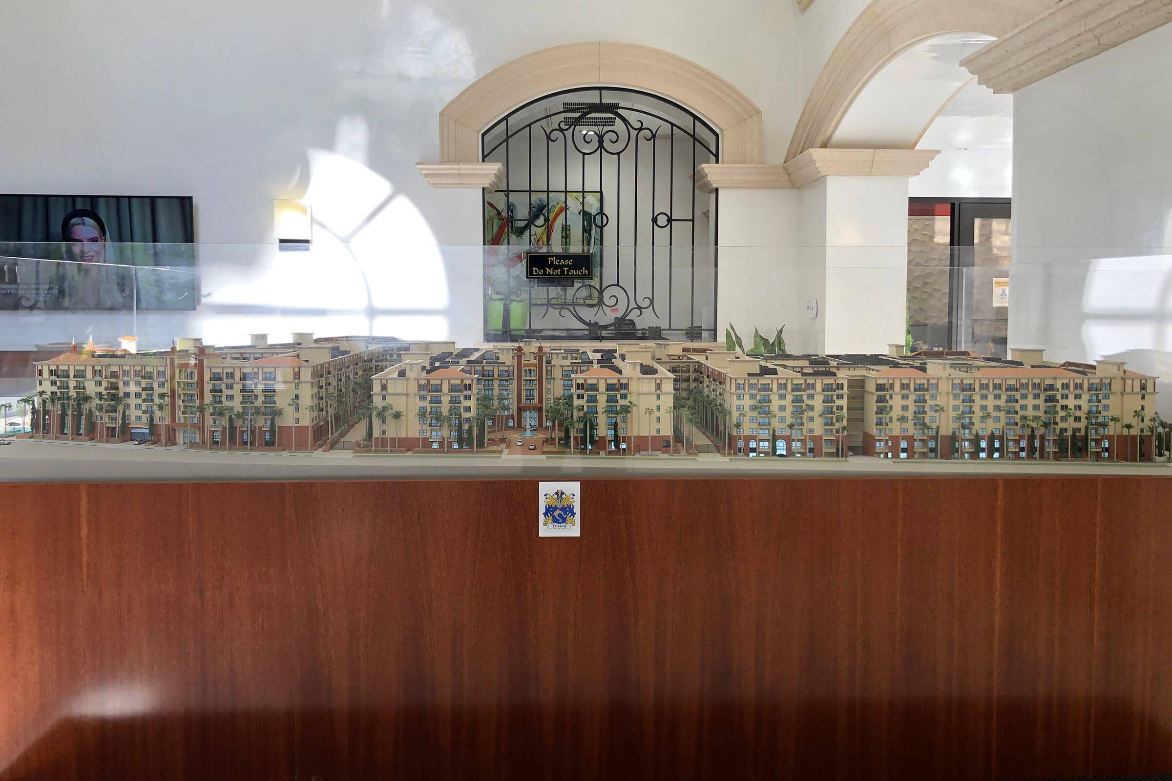 Side view of scale model depicting Ferrante from Beaudry Avenue