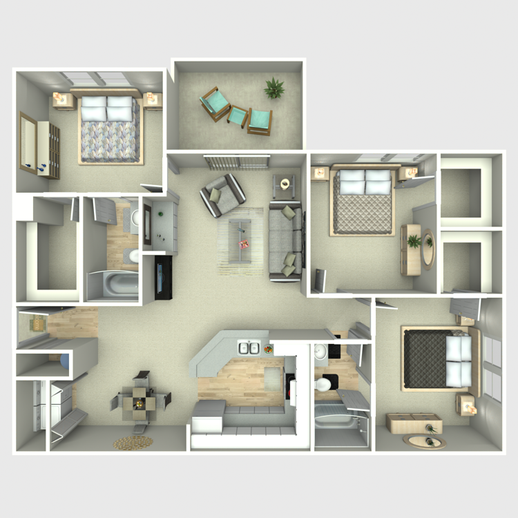 Floor plan image of 3 Bed 2 Bath