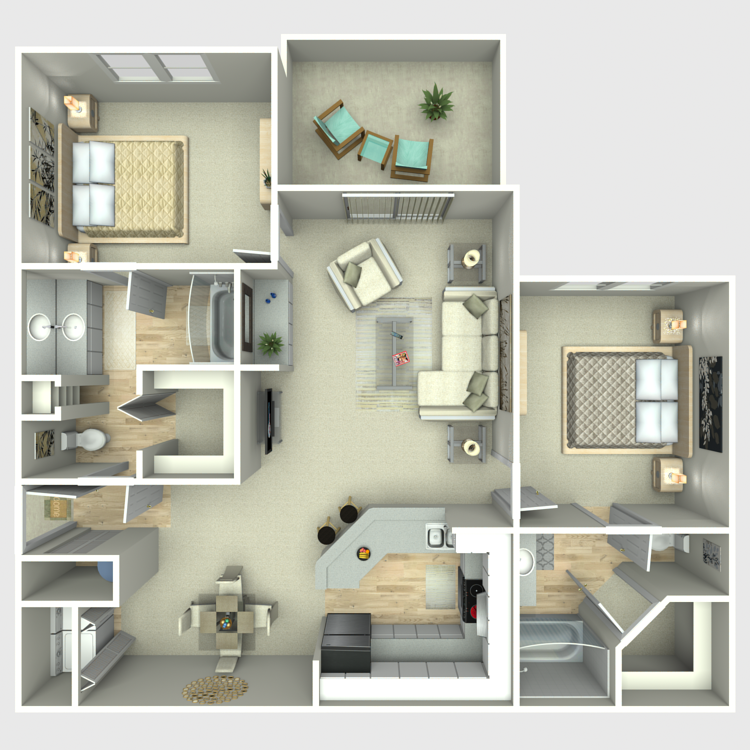 Floor plan image of 2 Bed 2 Bath B