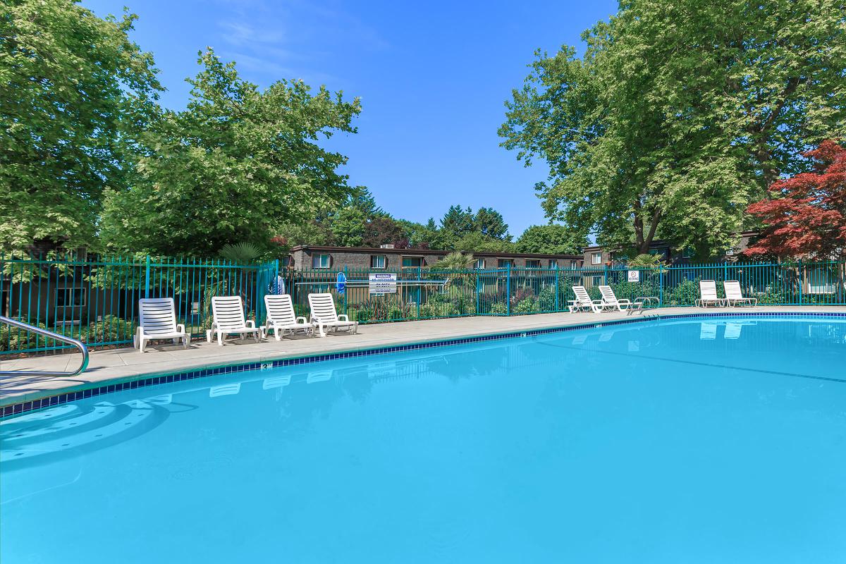 a blue pool of water