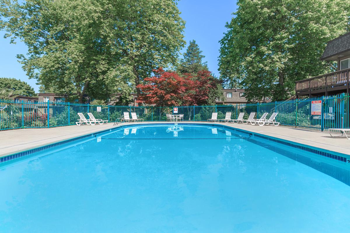 a blue pool of water