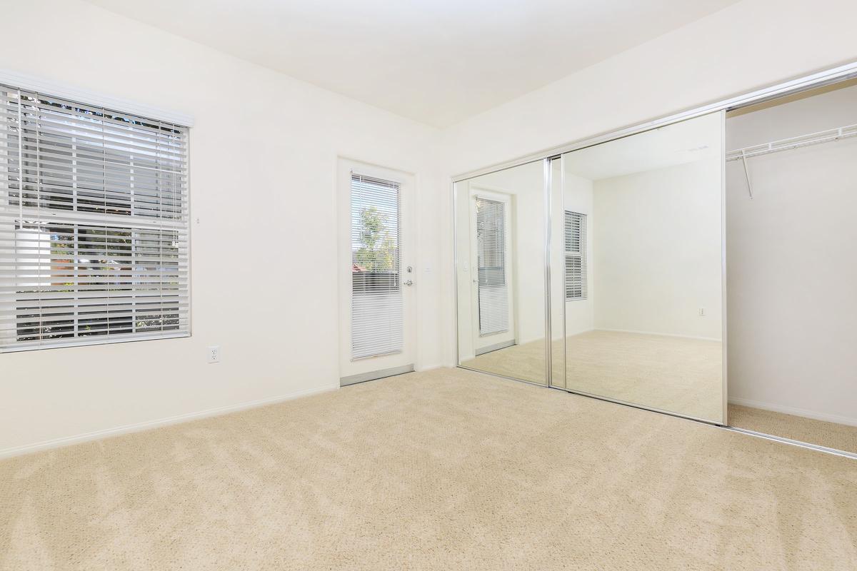 a room with a large window