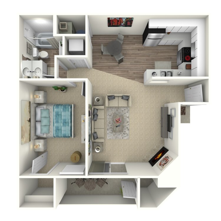Floor plan image of 1 Bed 1 Bath