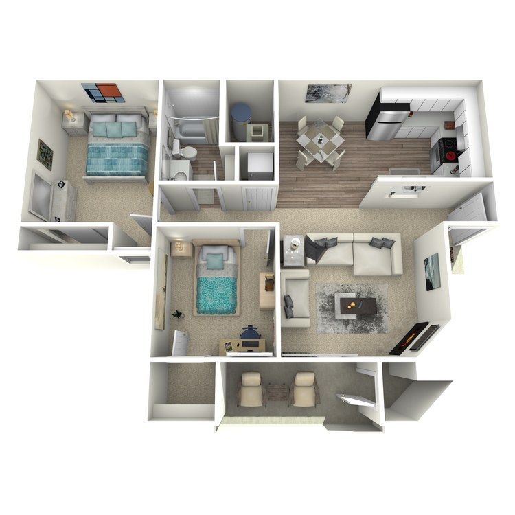 Floor plan image of 2 Bed 1 Bath