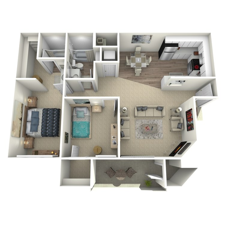 Floor plan image of 2 Bed 2 Bath