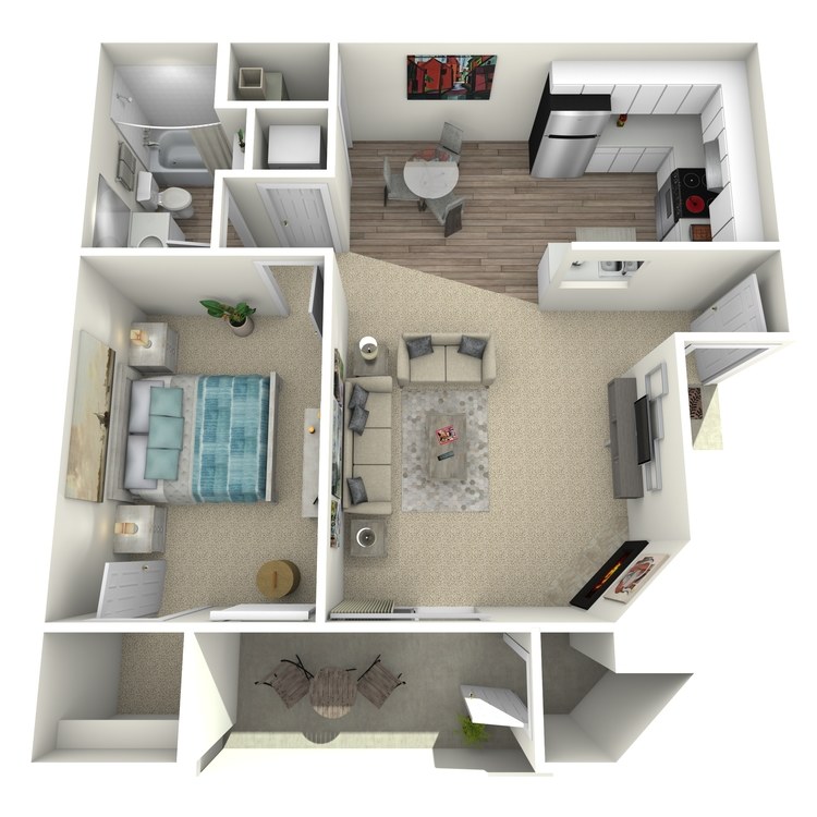 Floor plan image of 1 Bed 1 Bath