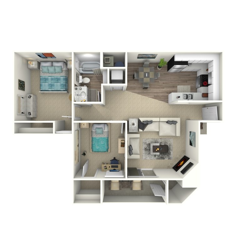 Floor plan image of 2 Bed 1 Bath