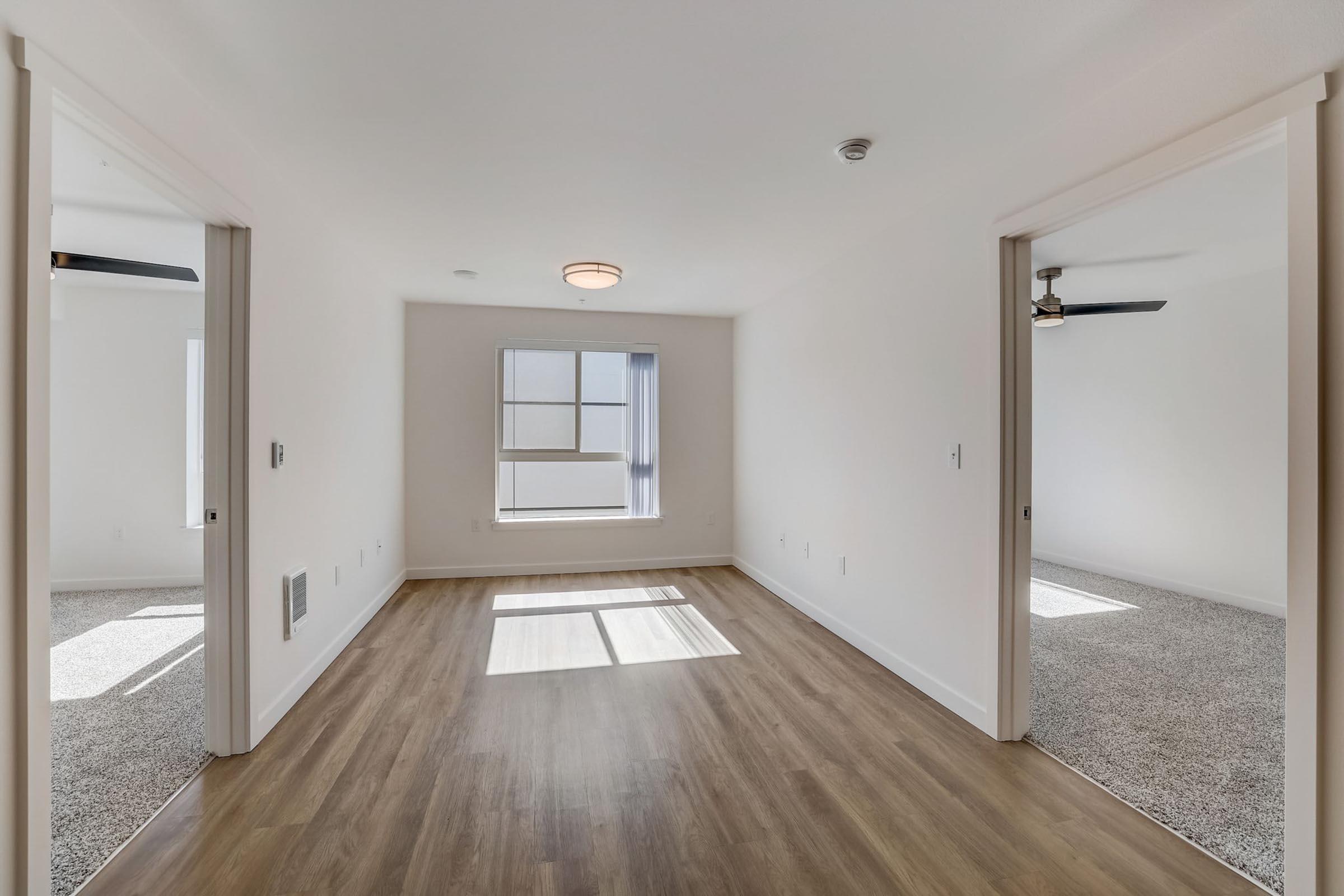 a room with a wood floor